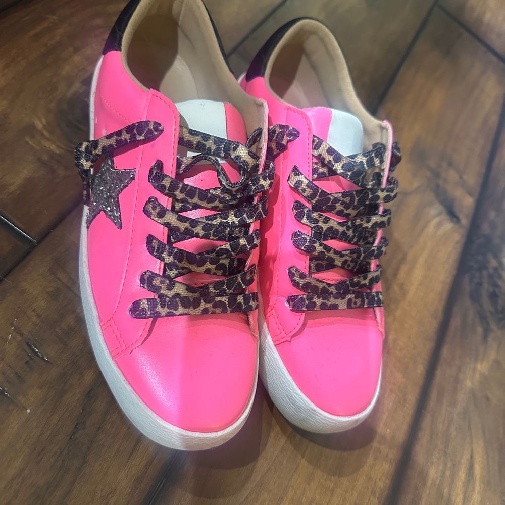 Pink and Leopard Women's Sneakers